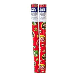2 Rolls Nintendo SUPER MARIO Christmas Wrapping Paper NWT